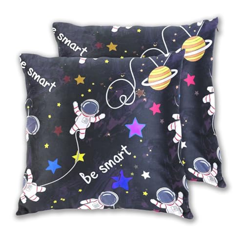 Joitme Niedliche Astronauten Weltraum-Kissenbezüge, flauschige Akzent-Kissenbezüge, Heimdekoration, 50,8 x 50,8 cm, 2 Stück Joitme Niedliche Astronauten Weltraum-Kissenbezüge, flauschige Akzent-Kissenbezüge, Heimdekoration, 50,8 x 50,8 cm, 2 Stück