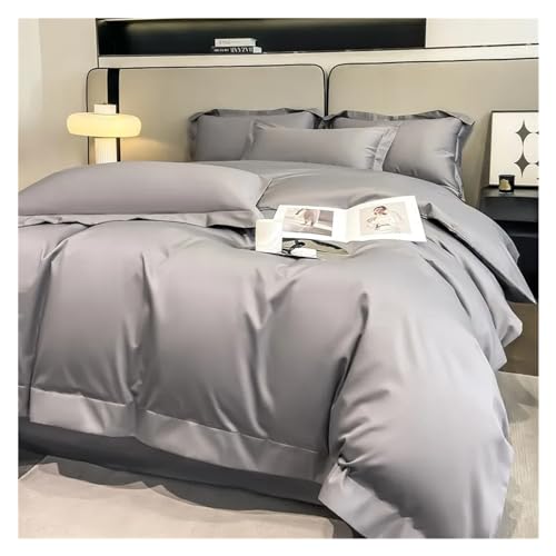 Bett, Premium-Bettwäscheset, ägyptische Baumwolle, Fadenzahl 1000, einfarbig, Blau, Kingsize, 4-teilig, Bettlaken, 2 Kissenbezüge
