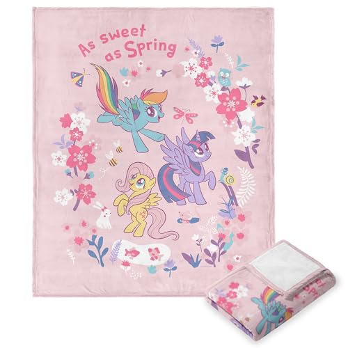 Northwest Hasbro My Little Pony, Frühlingsponies, Seiden-Touch-Überwurfdec ke, 127 x 152 cm
