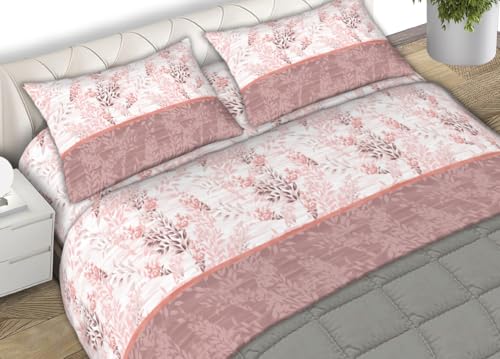 BIANCHERIAWEB Laura C.N Bettwäsche aus weichem Flanell, hergestellt in Italien, für französisches Bett, Weinrot BIANCHERIAWEB Laura C.N Bettwäsche aus weichem Flanell, hergestellt in Italien, für französisches Bett, Weinrot