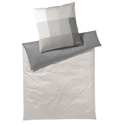 Joop! Bettwäsche Divided Mako-Satin Stein Größe 135x200 cm (80x80 cm)