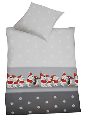 Schlafgut Jersey Bettwäsche Kids Santa kamingrau 135x200 cm + 80x80 cm