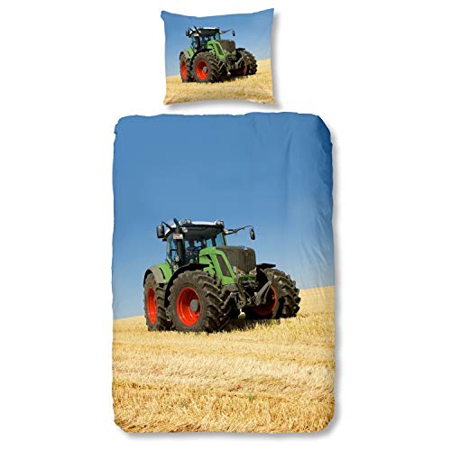 Good Morning! 4208-P bettwäsche mit Traktor, 100% Baumwolle, Multi Colour,2 teilig, 200x135x0.5 cm