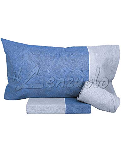 Bassetti Bettwäsche-Set für Doppelbett, 100 % Baumwolle, Oberlaken 240 x 280 cm, Spannbettlaken 175 x 200 cm, 2 Kissenbezüge 50 x 80 cm