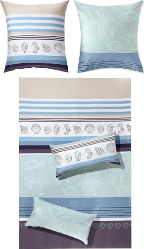 Erwin Müller Bettwäsche Mako-Satin blau Größe 1x 135x200 cm + 1x 40x80 cm