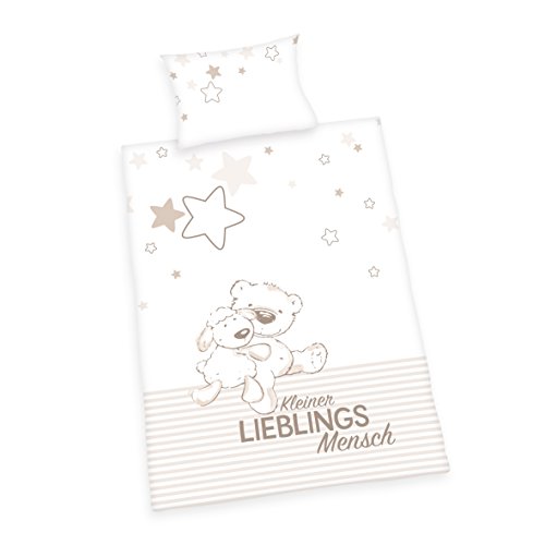  Baby Best Kleinkinder Bettwäsche S et, Jana Lieblingsmensch Wendemotiv, 100 x 135, Kopfkissenbezug 40 x 60,/Renforcé