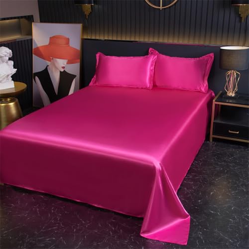 JIANINGHOME Satin Bettwäsche,230x250cm,Pin k -2,Satin-Bettwäsche, luxuriös, weich, seidig, ähnlich wie Seide