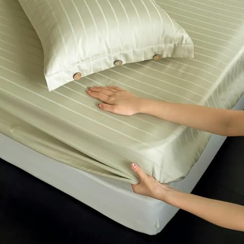 GYMIGE Spannbettlaken aus 100% ägyptischer Baumwolle mit Kissenbezug, hautfreundlicher Bettbezug, Matratzenschoner, Heimtextilien