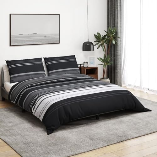Juroupi Bettwäsche-Set Bedding Set BettwäSche-Sets Bettzeug Set Schwarz und Weiß 135x200 cm Baumwolle