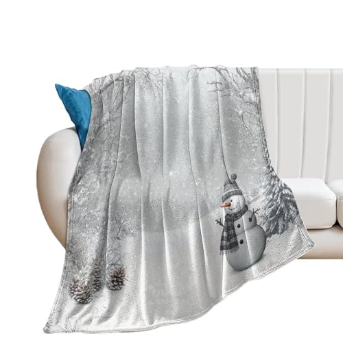 Rustikale abstrakte Weihnachts-Schneemann-Dec ken, weiche, gemütliche Bettwäsche, Aquarell, frohe Weihnachten, Winter-Schneeflocken-Deck en, Überwurf, superweich, für Schlafzimmer, Sofa, 30 x 40 cm