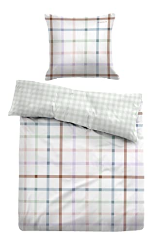 TOM TAILOR 0047697 Bettwäsche Garnitur mit Kopfkissenbezug Linon - Escape 1x 200x200 cm + 2X 80x80 cm, Wintergreen