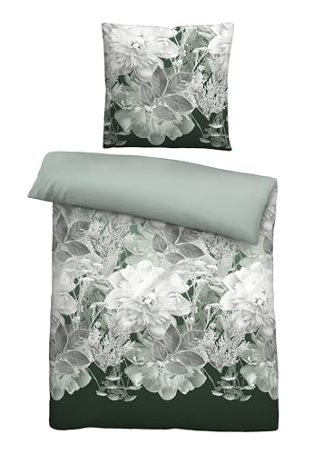 Traumhaft schlafen - Castell - Markenbettwäsche Thermo-Fleece Bettwäsche 0360442 Blume GROß