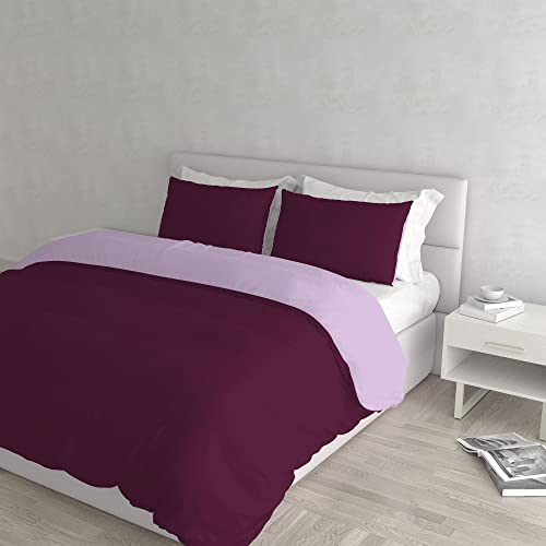 Italian Bed Linen Bettwäsche-Set, Leinen Baumwolle, Flieder/Pflaume, Doppelte Italian Bed Linen Bettwäsche-Set, Leinen Baumwolle, Flieder/Pflaume, Doppelte