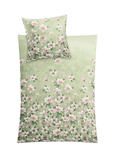 Kleine Wolke Bettwäsche Satin Magnolia Distel 135 x 200 cm und 80 x 80 cm