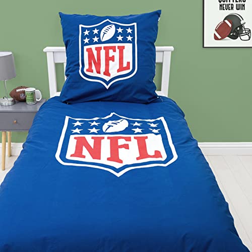 MTOnlinehandel NFL Bettwäsche 135x200 · American Football League Fanartikel US-Team · Wende-Motiv · 1 Kissenbezug 80x80 + 1 Bettbezug 135x200 cm - 100% Baumwolle