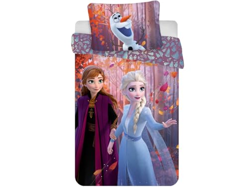 Jerry Fabrics Disney Die Eiskönigin 2 Bettwäsche, Bettbezug 140 x 200 cm und Kissenbezug 70 x 90 cm, 100% Baumwolle