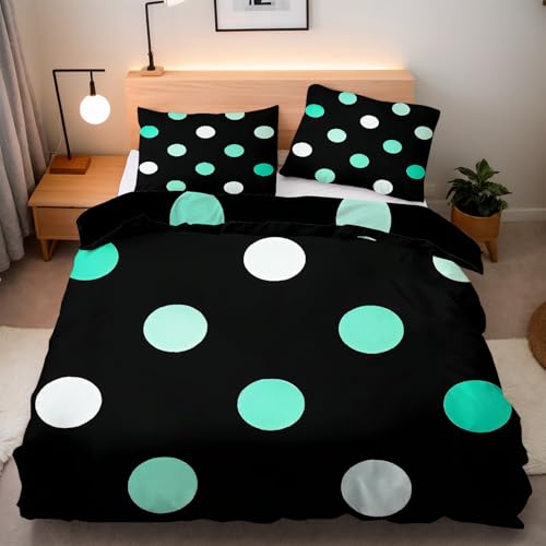 Bettwäsche 135x200 mit reißverschluss Punkte Grün 3D Effekt Weiche Mikrofaser Artikel Kreis Abstrakt Bettbezüge 3 Teilig Mit Verdecktem ReißVerschluss und 2 Kissenbezug 80x80 cm Bettwäsche 135x200 mit reißverschluss Punkte Grün 3D Effekt Weiche Mikrofaser Artikel Kreis Abstrakt Bettbezüge 3 Teilig Mit Verdecktem ReißVerschluss und 2 Kissenbezug 80x80 cm
