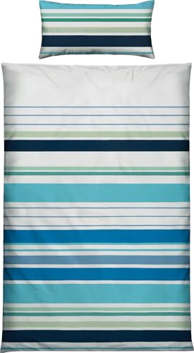 REDBEST Bettwäsche Microfaser-Satin türkis Größe 1x 155x220 cm + 1x 40x80 cm