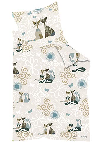 Rosina Wachtmeister  Cat Wendebettwäsche Mako Satin Col. 5 Beige 135 x 200 cm