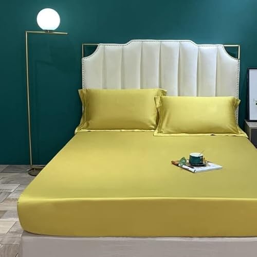 Spannbettlaken aus natürlicher Maulbeerseide, weich, einfarbig, echte Seide, Matratzenbezug für Einzel-, Doppel-, Kingsize-Bett, elastisches Band, Luxus-Bettwäsche, unverzichtbar