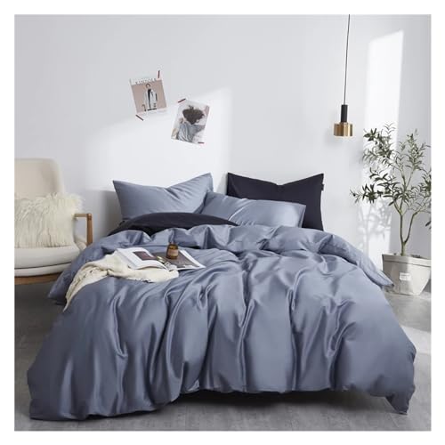 AYCDL Bettwäsche-Set, Seidig Weiche Ägyptische Baumwolle, Einfarbiges Bettwäsche-Set, Familiengröße, Bettbezug, Bettlaken, Kissenbezüge, Einzelbett, Doppelb,C-Queen Size 1.8M Bed 4pcs