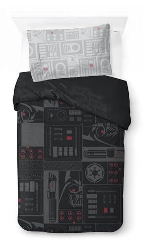 Jay Franco Star Wars Darth Vader Einzelbettbezug aus 100% Baumwolle   inkl. 50 x 70cm Kopfkissenbezug
