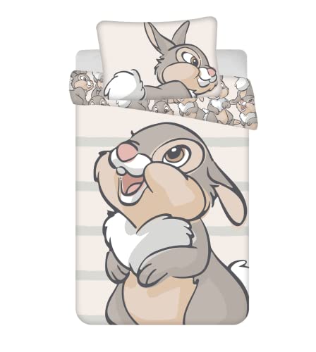 Disney Baby-Bettbezug Panpan Bambi, 100% Baumwolle, Bettwäsche 100 x 135 cm, Kissenbezug 40 x 60 cm