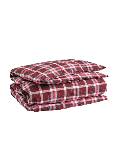 GANT Oxford Check Bettdeckenbezug einzeln Farbe Cabernet RED Größe 135x200cm Kariert Bettwäsche