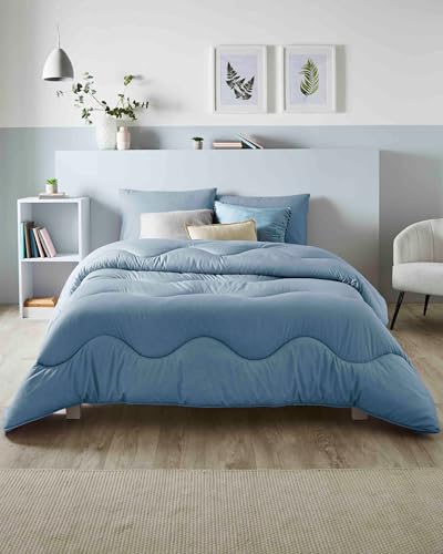 Night Lark Bettdecke ohne Bezug, 10,5 Tog – Einzelbett – Leinen-Kollektion – weiche Luxus-Bettwäsche – maschinenwaschbar – hypoallergen – Twilight Blue
