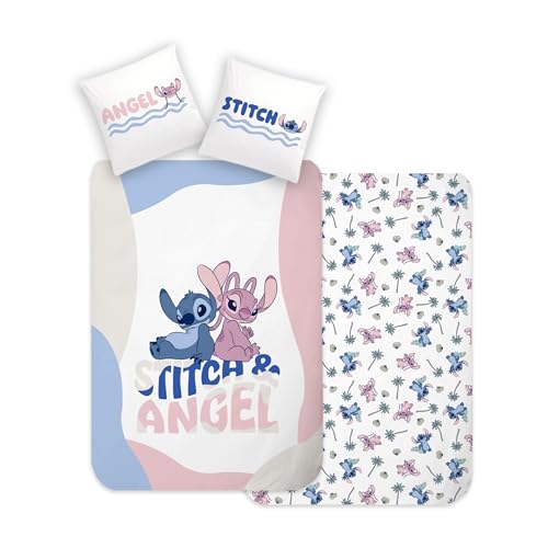 Disney Stitch Biber Bettwäsche 135x200 + 80x80 cm – Baumwolle, Öko-Tex Zertifiziert, Reißverschluss – kuschelig weich & warm für Kinder, Original Stitch Angel Motiv Disney Stitch Biber Bettwäsche 135x200 + 80x80 cm – Baumwolle, Öko-Tex Zertifiziert, Reißverschluss – kuschelig weich & warm für Kinder, Original Stitch Angel Motiv