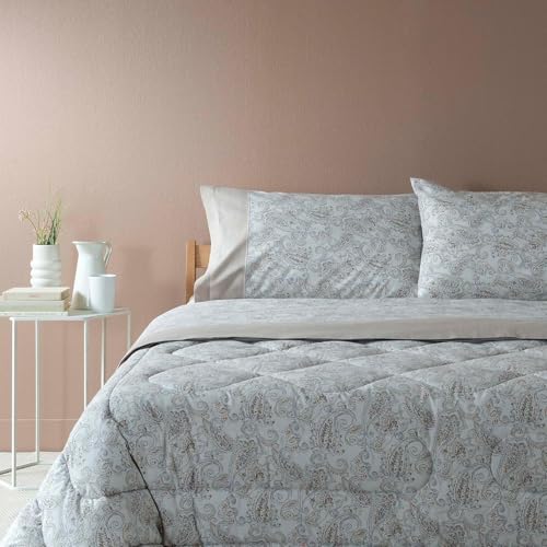 Zucchi Bettwäsche-Set für Doppelbett, warm, Baumwolle, elegantes Paisleymuster, Bettbezug 250 x 200 cm + 2 Kissenbezüge, weich, atmungsaktiv, hergestellt in Italien, raffinierte Bettwäsche, Art Zucchi Bettwäsche-Set für Doppelbett, warm, Baumwolle, elegantes Paisleymuster, Bettbezug 250 x 200 cm + 2 Kissenbezüge, weich, atmungsaktiv, hergestellt in Italien, raffinierte Bettwäsche, Art