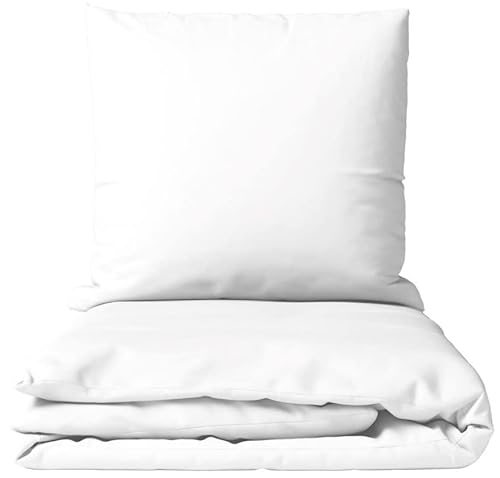 Leonado Vicenti Baumwolle Bettwäsche Uni 135x200 155x200 155x220 200x200 200x220 220x240 wählbar, 2teilig, Weiss