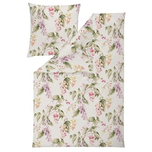 Estella I Interlock Jersey I Bettwäsche I Blumen Blätter I 135x200