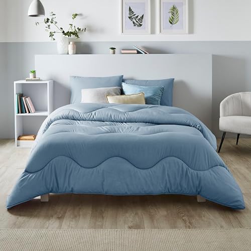 Night Lark Bettdecke ohne Bezug, 4,5 Tog, Super-King-Size-Bett, Leinen-Kollektion, weiche Luxus-Bettwäsche, maschinenwaschbar, hypoallergen, Twilight Blue