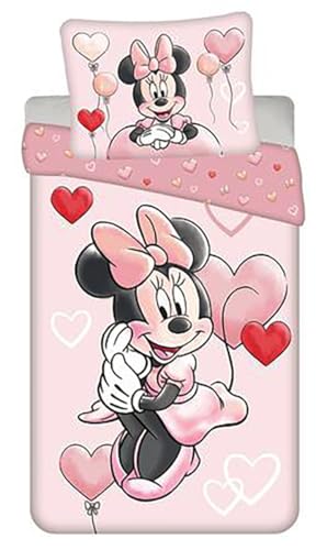 Jerry Fabrics Bettwäsche Disney Minnie Balloon, 100 % Baumwolle, Bettbezug 140 x 200 cm + Kissenbezug