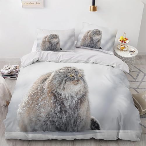 TACOKI Eule Bettwäsche 135x200 Eule Bettwäsche Set, 3D Muster Wendebettwäsche Bettbezug 3-teilig Weich Cozy Mikrofaser Bettbezüge + 2 Kissenbezüge 80x80 cm 949a