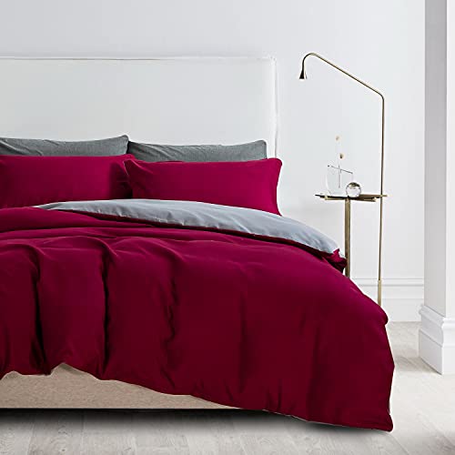 Bettwäsche 135x200cm Rot Weinrot Microfaser Uni Farben Wendebettwäsche Rote Weinrote Bettgarnitur 2teilig Einfarbig Muster Bettbezug Set 135x200cm+80x80 cm Kuschelig Modern Bettwaesche Doppelbett Bettwäsche 135x200cm Rot Weinrot Microfaser Uni Farben Wendebettwäsche Rote Weinrote Bettgarnitur 2teilig Einfarbig Muster Bettbezug Set 135x200cm+80x80 cm Kuschelig Modern Bettwaesche Doppelbett