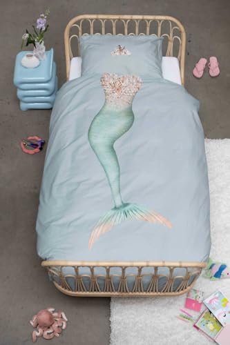 Snurk Bettwäsche-Garnitur Mermaid Aqua Größe 135x200cm+80x80