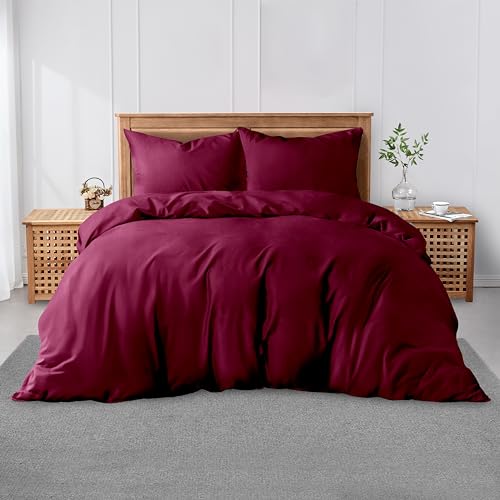 GC GAVENO CAVAILIA Einfarbiges Set Polycotton Unifarbener Bettbezug für Einzelbett, superweiche, atmungsaktive Bettwäsche und Leinen, waschbare Steppdeckenbezüge, Polybaumwolle, Wein GC GAVENO CAVAILIA Einfarbiges Set Polycotton Unifarbener Bettbezug für Einzelbett, superweiche, atmungsaktive Bettwäsche und Leinen, waschbare Steppdeckenbezüge, Polybaumwolle, Wein