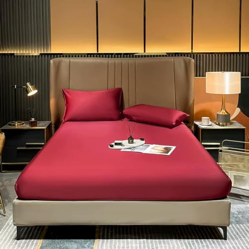 Luxuriöses Maulbeerseide-Spannbetttu ch für Queen-Size-/King-Size-Mat ratzen, anpassbare weiche Seiden-Bettwäsche für ultimativen Komfort und Eleganz