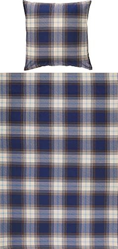 REDBEST Bettwäsche Biber blau Größe 1x 135x200 cm + 1x 80x80 cm