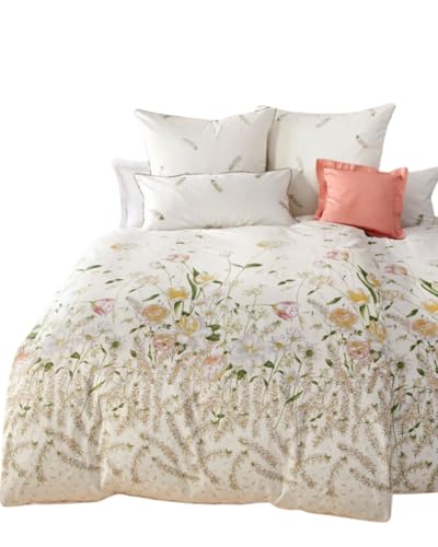 Pfeiler WÄSCHE MANUFAKTUR Luxus Bettwäsche – Mako Satin Bettwäsche Set 135x200 oder 155x220+ Kissen 80x80 – Made in Germany, allergikergeeignet, mit Reißverschluss (135x200+80x80, Erika)