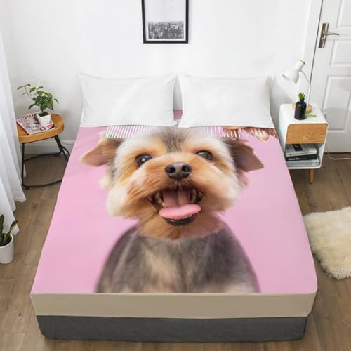 Spannbettlaken 90x200cm Pink Tier Druck Bettlaken 90x200cm Bettwäsche Polyester Spannbetttuch 90x200 Atmungsaktiv Bed Linen 30cm Tiefe Bettlaken Weich Bettspanntuch 90x200