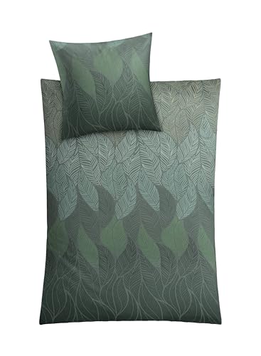 Kleine Wolke Bettwäsche Satin, Jamiro Tannengrün, 1-135x200 /1-80x 80
