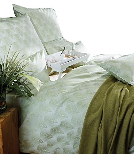 Curt Bauer Mako-Brokat Damast Bettwäsche Toulouse Jade 1 Bettbezug 155 x 200 cm + 1 Kissenbezug 80 x 80 cm