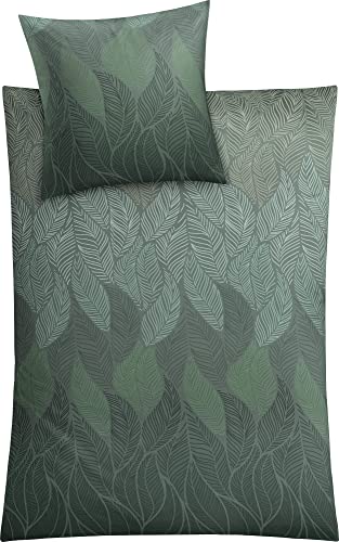 Kleine Wolke Bettwäsche Jamiro Mako-Satin tannengrün Größe 1x 135x200 cm + 1x 80x80 cm