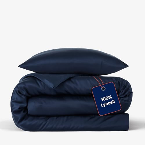 twenty:three Lyocell Bettwäsche (1x) 135x200 + (1x) 40x40 Midnight Blue - 100% Tencel - Gewonnen aus Eukalyptus - Hochwertig - Nachhaltig - Atmungsaktiv - Luxus - Hypoallergen