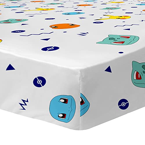 CTI Spannbettlaken, bedruckt, 100 % Baumwolle, Pokemon Pika, 90 x 190 cm
