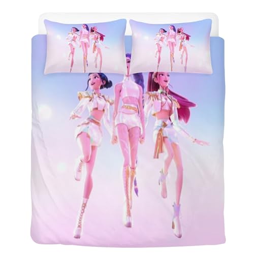 Generisch Anime Bettwäsche Sets 135x200cm,Schlafkomfort Bettbezug mit 1 Kissenbezug 80 x 80cm Polyester,2-Teiliges Set