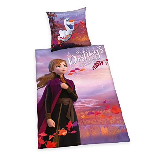 Herding Disney's Die Eiskönigin 2 Bettwäsche- Set, Baumwolle, violett, 135 x 200 cm